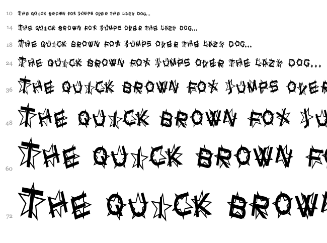 Star Dust font waterfall